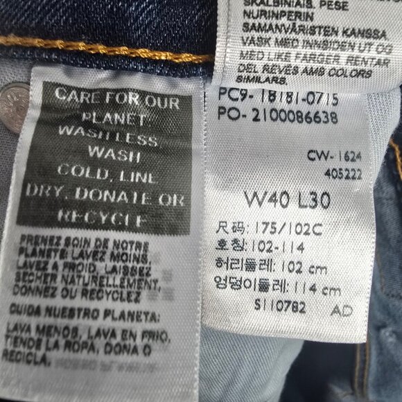 Levi's Blue Denim Jeans Size W40 L30 - Picture 8 of 8